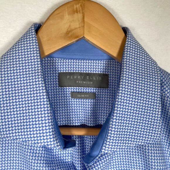 Perry Ellis Premium Slim Fit Printed Button Up Shirt Size 16 1/2 34/35 - Picture 2 of 8